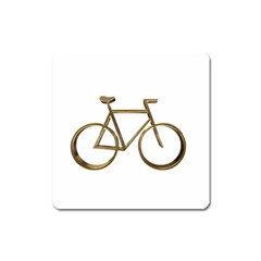 Elegant Gold Look Bicycle Cycling  Square Magnet by yoursparklingshop