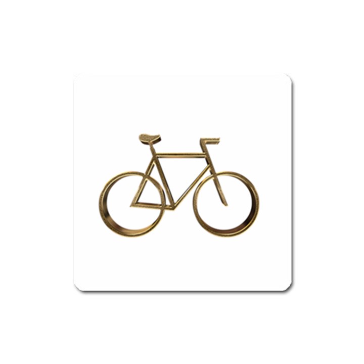 Elegant Gold Look Bicycle Cycling  Square Magnet