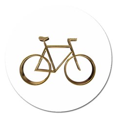 Elegant Gold Look Bicycle Cycling  Magnet 5  (round) by yoursparklingshop