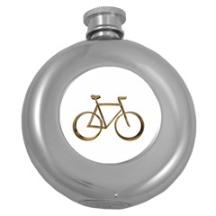 Elegant Gold Look Bicycle Cycling  Round Hip Flask (5 Oz) by yoursparklingshop