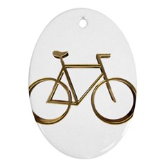 Elegant Gold Look Bicycle Cycling  Oval Ornament (two Sides) by yoursparklingshop