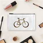 Elegant Gold Look Bicycle Cycling  Cosmetic Bag (Small)  Front