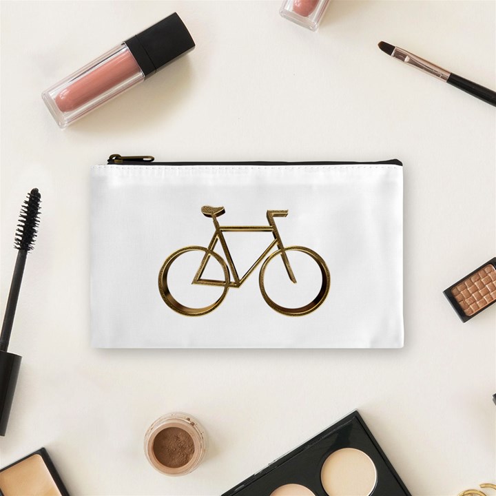 Elegant Gold Look Bicycle Cycling  Cosmetic Bag (Small) 