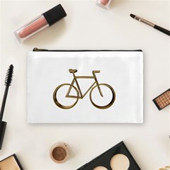 Elegant Gold Look Bicycle Cycling  Cosmetic Bag (medium)  by yoursparklingshop