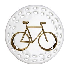 Elegant Gold Look Bicycle Cycling  Ornament (round Filigree) by yoursparklingshop