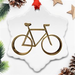 Elegant Gold Look Bicycle Cycling  Ornament (snowflake) by yoursparklingshop