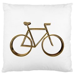 Elegant Gold Look Bicycle Cycling  Large Cushion Case (one Side) by yoursparklingshop