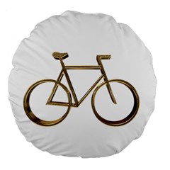 Elegant Gold Look Bicycle Cycling  Large 18  Premium Round Cushions by yoursparklingshop