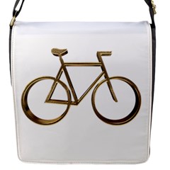 Elegant Gold Look Bicycle Cycling  Flap Messenger Bag (s) by yoursparklingshop