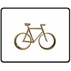 Elegant Gold Look Bicycle Cycling  Double Sided Fleece Blanket (medium)  by yoursparklingshop