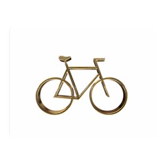 Elegant Gold Look Bicycle Cycling  Double Sided Flano Blanket (mini)  by yoursparklingshop