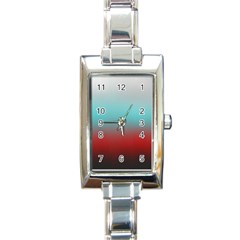 Frosted Blue And Red Rectangle Italian Charm Watch by digitaldivadesigns