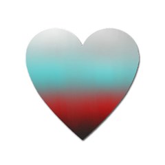 Frosted Blue And Red Heart Magnet by digitaldivadesigns