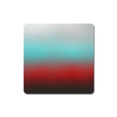 Frosted Blue And Red Square Magnet by digitaldivadesigns