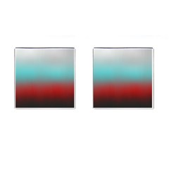 Frosted Blue And Red Cufflinks (square) by digitaldivadesigns