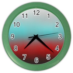 Frosted Blue And Red Color Wall Clocks by digitaldivadesigns