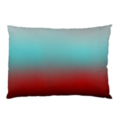 Frosted Blue And Red Pillow Case by digitaldivadesigns