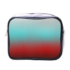 Frosted Blue And Red Mini Toiletries Bags by digitaldivadesigns