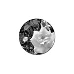 white rose black back ground greenery ! Golf Ball Marker Front