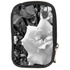 White Rose Black Back Ground Greenery ! Compact Camera Cases by CreatedByMeVictoriaB