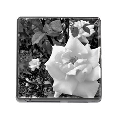 White Rose Black Back Ground Greenery ! Memory Card Reader (square) by CreatedByMeVictoriaB