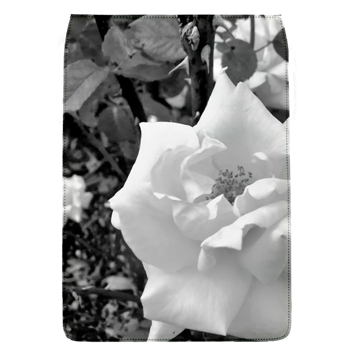 white rose black back ground greenery ! Flap Covers (S) 