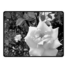 White Rose Black Back Ground Greenery ! Double Sided Fleece Blanket (small)  by CreatedByMeVictoriaB