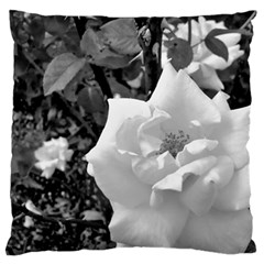 White Rose Black Back Ground Greenery ! Standard Flano Cushion Case (one Side) by CreatedByMeVictoriaB