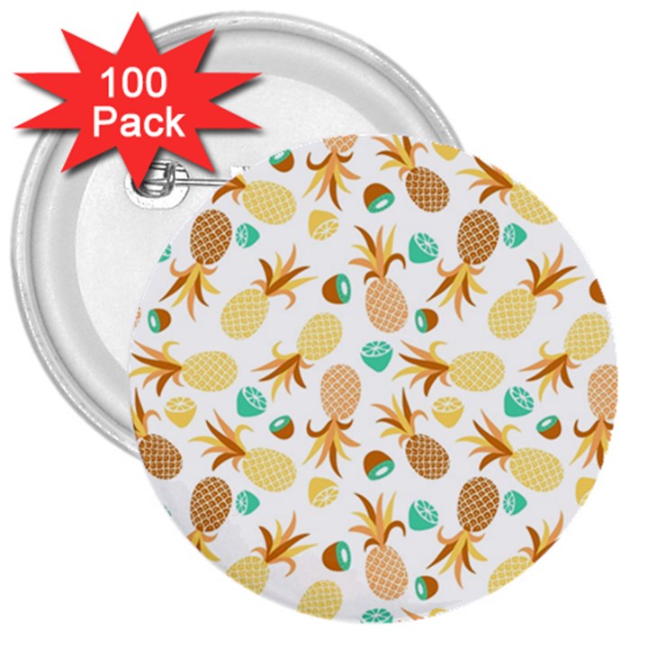 Seamless summer fruits pattern 3  Buttons (100 pack) 