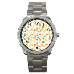 Seamless Summer Fruits Pattern Sport Metal Watch by TastefulDesigns