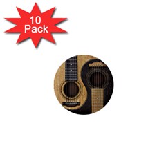 Old And Worn Acoustic Guitars Yin Yang 1  Mini Buttons (10 Pack)  by JeffBartels