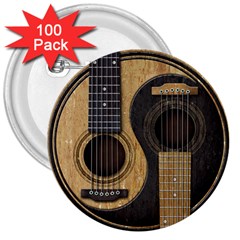 Old And Worn Acoustic Guitars Yin Yang 3  Buttons (100 Pack)  by JeffBartels