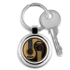 Old And Worn Acoustic Guitars Yin Yang Key Chains (round)  by JeffBartels