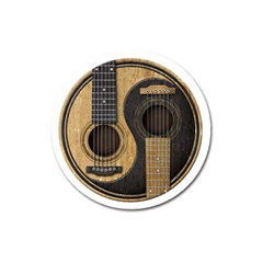 Old And Worn Acoustic Guitars Yin Yang Magnet 3  (round) by JeffBartels