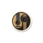 Old And Worn Acoustic Guitars Yin Yang Golf Ball Marker Front