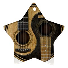 Old And Worn Acoustic Guitars Yin Yang Star Ornament (two Sides) by JeffBartels