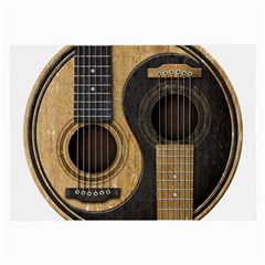 Old And Worn Acoustic Guitars Yin Yang Large Glasses Cloth (2-side) by JeffBartels