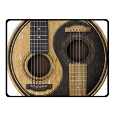 Old And Worn Acoustic Guitars Yin Yang Fleece Blanket (small) by JeffBartels