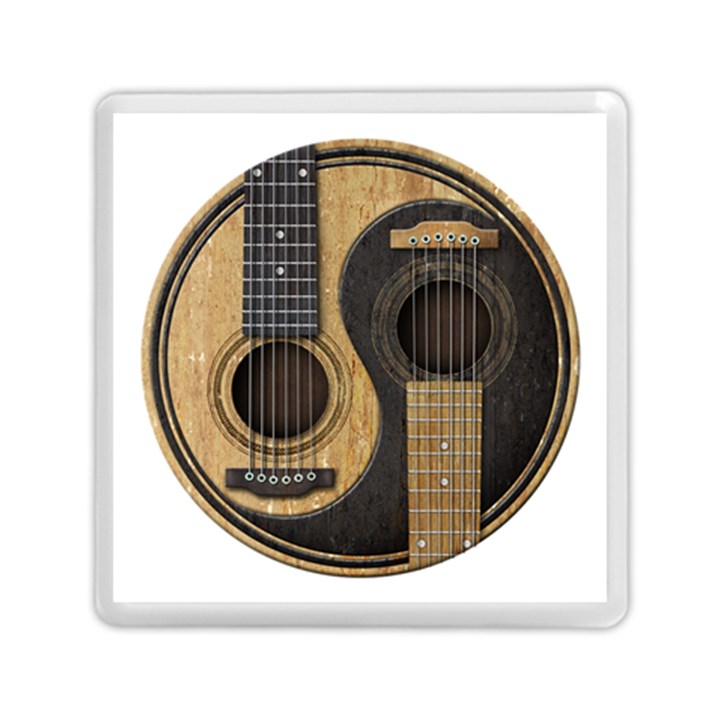 Old And Worn Acoustic Guitars Yin Yang Memory Card Reader (Square) 