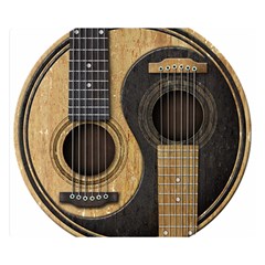 Old And Worn Acoustic Guitars Yin Yang Double Sided Flano Blanket (small)  by JeffBartels