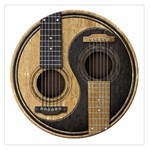 Old And Worn Acoustic Guitars Yin Yang Large Satin Scarf (Square) Front