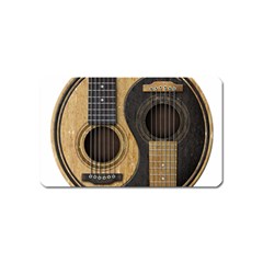 Old And Worn Acoustic Guitars Yin Yang Magnet (name Card) by JeffBartels