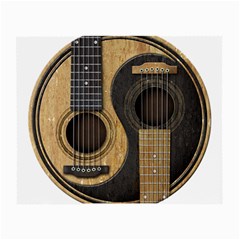 Old And Worn Acoustic Guitars Yin Yang Small Glasses Cloth by JeffBartels