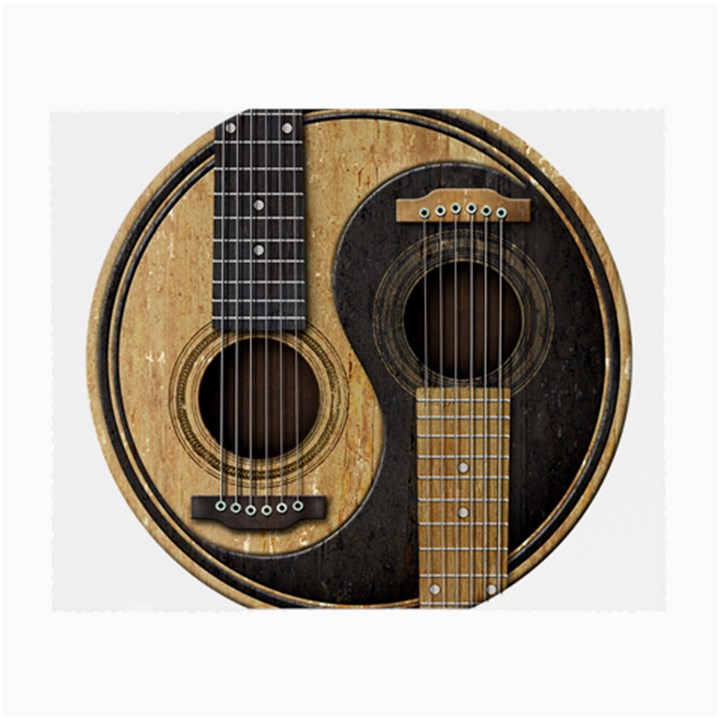 Old And Worn Acoustic Guitars Yin Yang Small Glasses Cloth (2-Side)