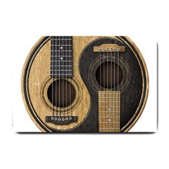 Old And Worn Acoustic Guitars Yin Yang Small Doormat  by JeffBartels