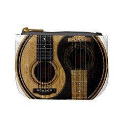 Old And Worn Acoustic Guitars Yin Yang Mini Coin Purses by JeffBartels