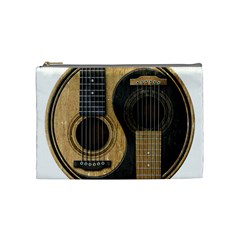 Old And Worn Acoustic Guitars Yin Yang Cosmetic Bag (medium)  by JeffBartels