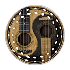 Old And Worn Acoustic Guitars Yin Yang Round Filigree Ornament (two Sides) by JeffBartels