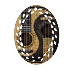 Old And Worn Acoustic Guitars Yin Yang Oval Filigree Ornament (two Sides) by JeffBartels