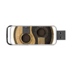 Old And Worn Acoustic Guitars Yin Yang Portable Usb Flash (two Sides) by JeffBartels